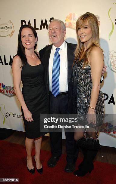 President of Universal Media Studio Katherine Pope, Las Vegas Mayor Oscar B. Goodman and actress Molly Sims arrive at the "Keys to the City" ceremony...