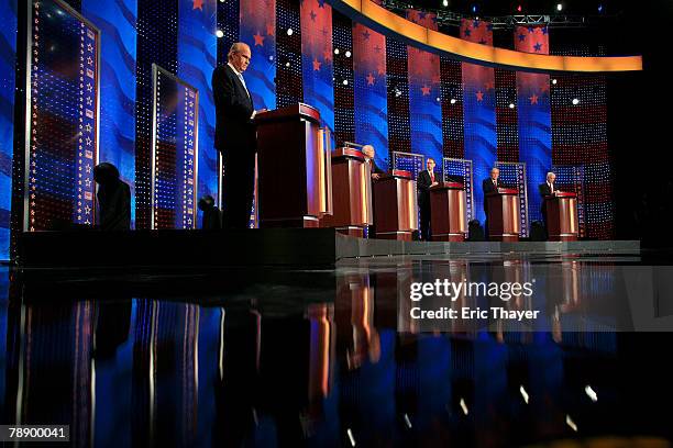 Republican presidential hopefuls former U.S. Sen. Fred Thompson , former Massachusetts Gov. Mitt Romney, Sen. John McCain , former Arkansas Gov. Mike...