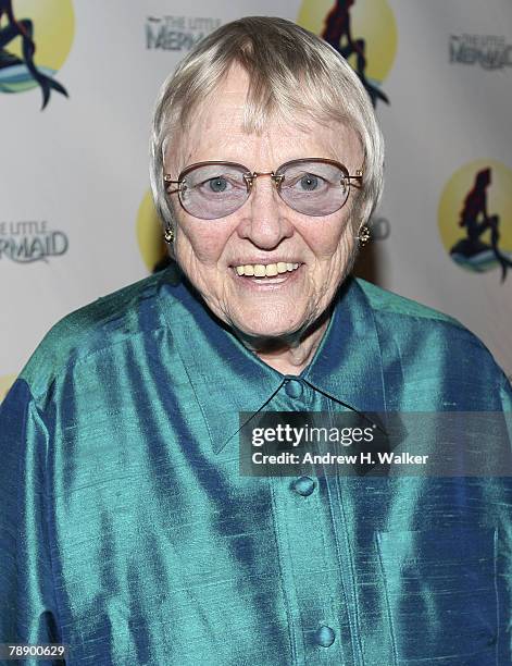 Actress Pat Carroll attends the after party to celebrate the opening night of Broadway's "The Little Mermaid" at Roseland Ballroom on January 10,...