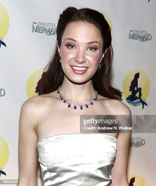 Actress Sierra Boggess attends the after party to celebrate the opening night of Broadway's "The Little Mermaid" at Roseland Ballroom on January 10,...