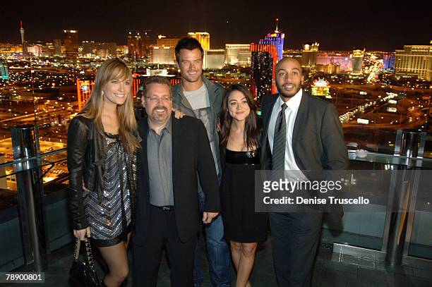 Actress Molly Sims, Gary Scott Thompson, actor Josh Duhamel, actress Camille Guaty and actor James Lesure pose for photos at the "Keys to the City"...