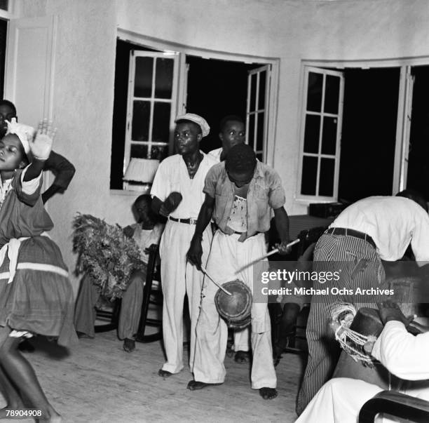 Woman does the Banda at a party in 1946 in Port-au-Prince, Haiti.