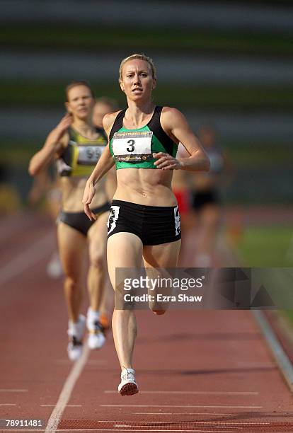 Tamsyn Lewis of Australia competes in the women's 800 metre race during the Sydney Track Classic held at Sydney Olympic Park January 12, 2008 in...