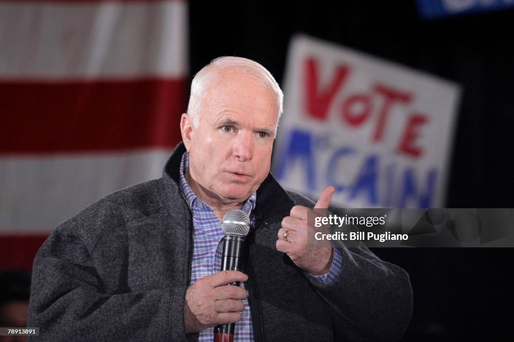 John McCain Campaigns In Michigan