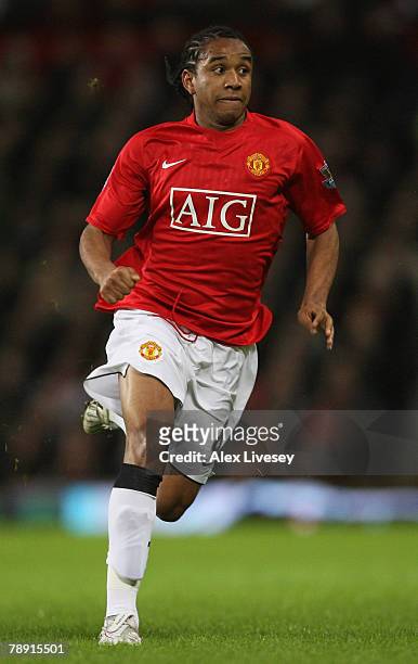 Anderson of Manchester in action during the Barclays Premier League match between Manchester United and Newcastle United at Old Trafford on January...
