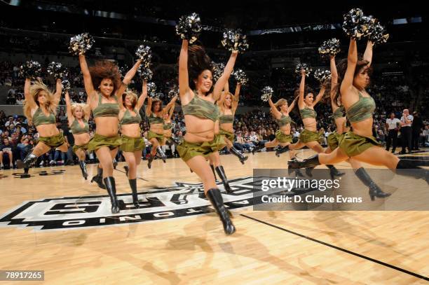 ISAN ANTONIO The Silver Dancers of the San Antonio Spurs perform during half-time against the Minnesota Timberwolves on January 12, 2008 at the AT&T...