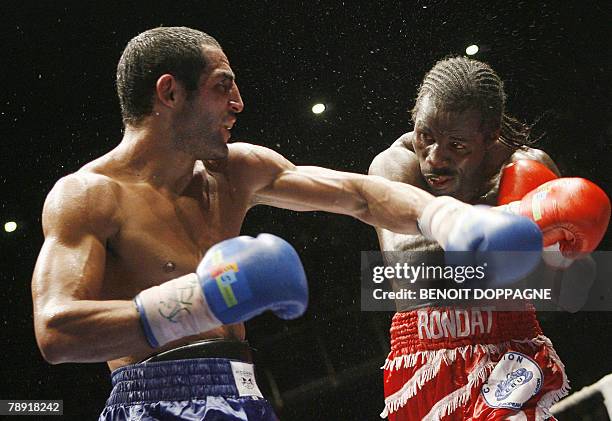 French Brice Faradji fighst against Belgian Sugar Jackson Osei Bonsu during 'The Night of the Fight II' fight, 12 January 2008 in Antwerp. European...