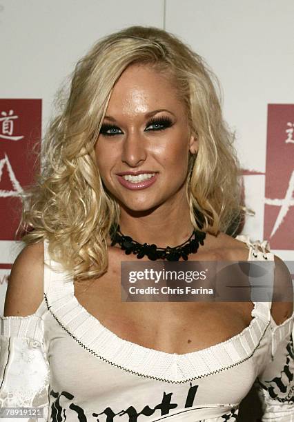 Actress Lux Kassidy arrives at a naughty night to remember at TAO Nightclub at The Venetian Hotel and Casino Resort on January 12, 2008 in Las Vegas,...