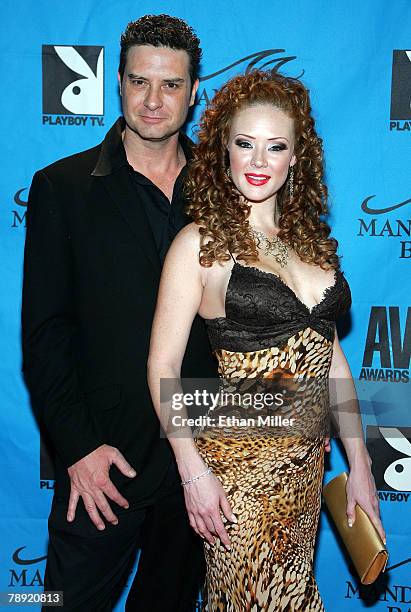 Adult film actress Audrey Hollander and her husband, adult film actor Otto Bauer, arrive at the 25th annual Adult Video News Awards Show at the...