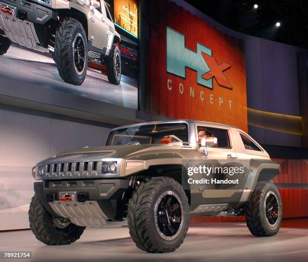 The HUMMER HX Concept is introduced at the 2008 North American International Auto Show January 13, 2008 in Detroit, Michigan. The HUMMER HX Concept...