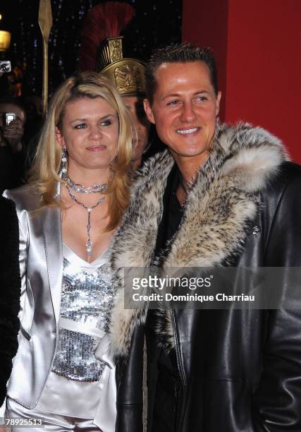 Driver Michael Schumacher and his Wife Corrina Schumacher attend Asterix At The Olympic Games Paris Premiere at the Gaumont Marignan Champs Elysees...