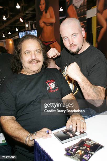 Ron Jeremy and John Wayne Bobbitt at the Paradise Visuals booth in the Sands Expo Center at the 2008 AVN Adult Entertainment Expo on January 12, 2008...