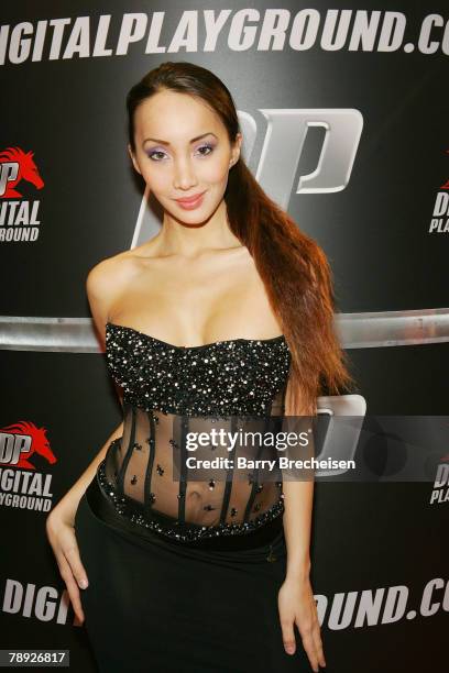 Katsuni at the Digital Playground booth in the Sands Expo Center at the 2008 AVN Adult Entertainment Expo on January 12, 2008 in Las Vegas, Nevada.