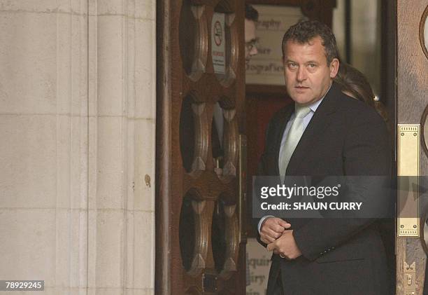 British former butler Paul Burrell steps out of London's High Court, in central London, 14 January 2008, during the inquest into the death of Diana,...