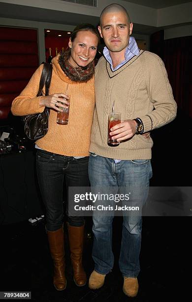 Clare Harding and Tom Chambers attend Russia's Old New Year Party held at the Fifth Floor Bar, Harvey Nichols, on January 14, 2008 in London, England.