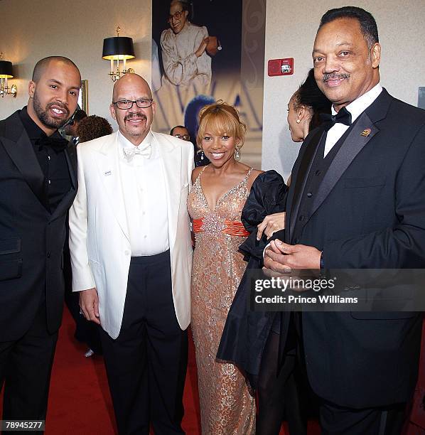 Kenny Burns, Tom Joyner, Donna Richardson and Jesse Jackson arrive at the 16th annual Trumpet Awards January 13, 2008 at the Omni Hotel at CNN Center...