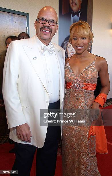 Radio personality Tom Joyner and wife Donna Richardson arrive at the 16th annual Trumpet Awards January 13, 2008 at the Omni Hotel at CNN Center in...