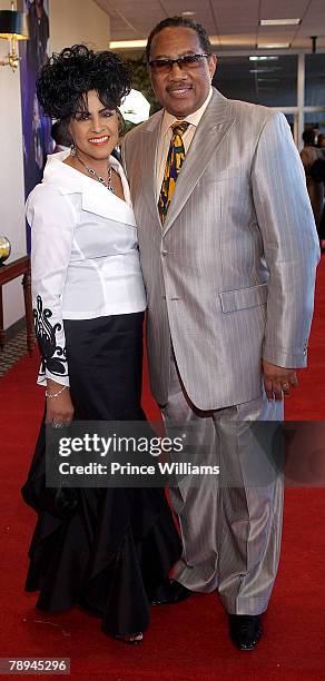 Gospel producer Dr. Bobby Jones, right, and guest arrive at the 16th annual Trumpet Awards January 13, 2008 at the Omni Hotel at CNN Center in...