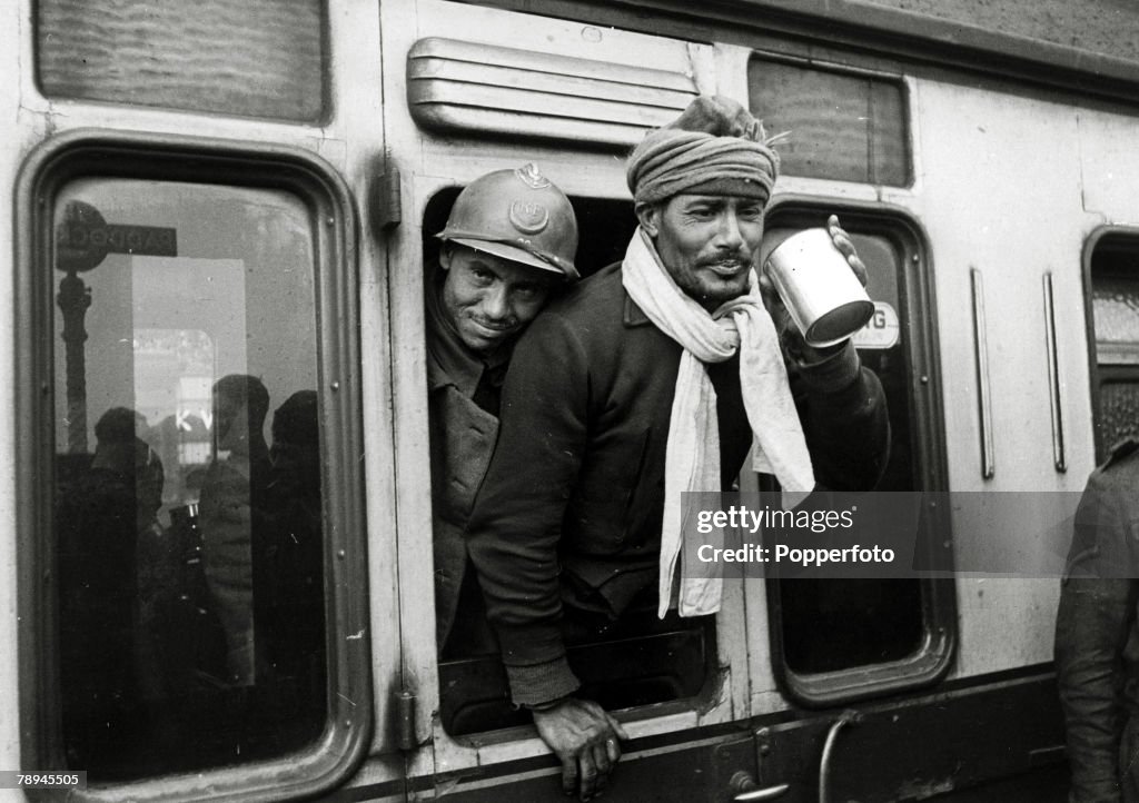 War and Conflict. World War II. pic: 3rd June 1940. The Battle of Dunkirk. French colonial troops on board a train at Paddock Wood station having been rescued from the debacle at Dunkirk. The Battle of Dunkirk, (which took place approx. 25th May - 3rd Jun