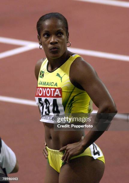 9th World Championships in Athletics, Paris, France, 26th August 2003, Womens 100m Hurdles, Brigitte Foster of Jamaica