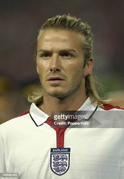 Sport, Football, European Championship Qualifier, Istanbul, 11th October 2003, Turkey 0 v England 0, England captain David Beckham