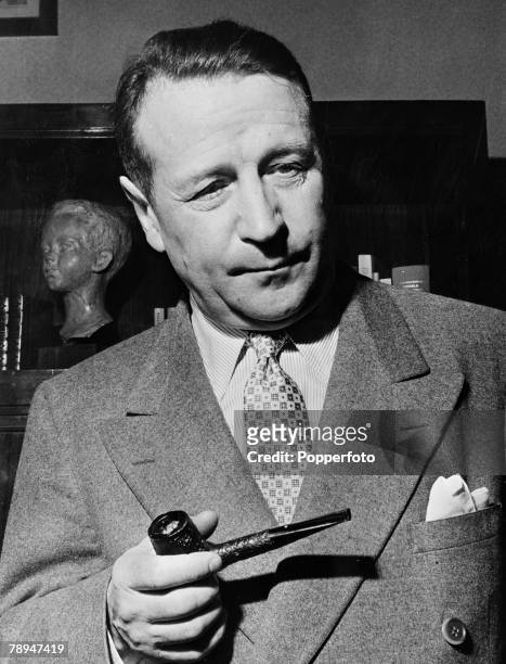 Literature, 11th February 1956, Portrait of French author and writer George Simenon