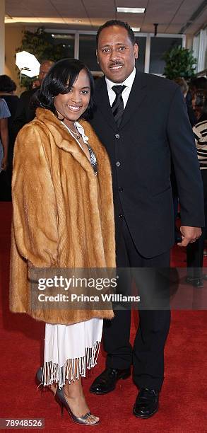 Radio personality Frank Ski and wife Tanya arrive at the 16th annual Trumpet Awards January 13, 2008 at the Omni Hotel at CNN Center in Atlanta,...