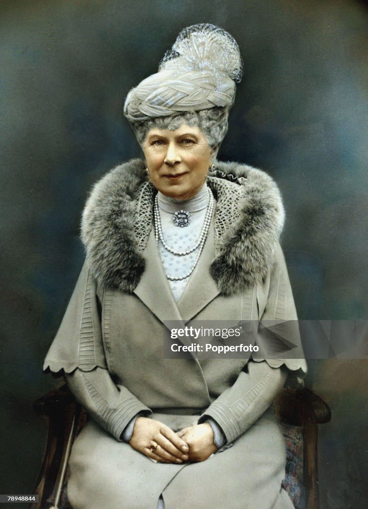 British Royalty. pic: circa 1935. H.R.H. Queen Mary sitting for a portrait. Queen Mary, (1867-1953) formerly Mary of Teck, was the Queen Consort of King George V.