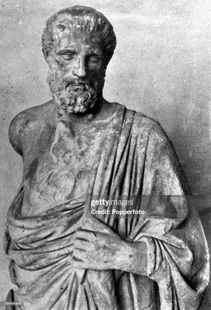 A statue of Hippocrates (c.460-377/359BC), the Greek physician who was regarded as the "father of medicine".