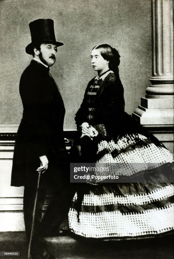 History Personalities. British Royalty. pic: circa 1860. Queen Victoria, pictured with her husband Prince Albert, who she married in 1840. Queen Victoria, (1819-1901) who reigned from 1837-1901, who during her reign saw Great Britain extend her empire acr