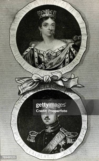 History Personalities, British Royalty, pic: circa 1840's, Queen Victoria, pictured with her husband Prince Albert, who she married in 1840, Queen...