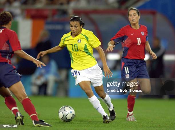 Sport, Olympic Games, Athens, Greece, 26th August 2004, Womens Football Final, USA 2 v Brazil 1, , Marta of Brazil