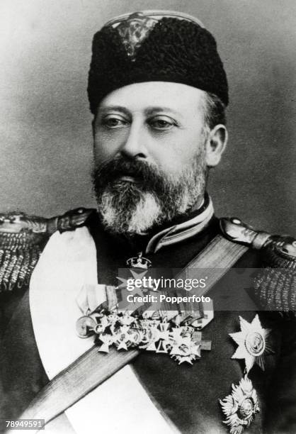 History Personalities, British Royalty, pic: circa 1900's, King Edward VII, portrait, pictured in a Russian military uniform, King Edward VII, who...