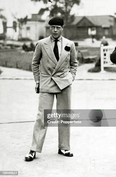 August 1931, HRH,Edward, Prince of Wales pictured wearing a French beret while at Le Bourget Airport, Paris, The Prince of Wales was to become King...