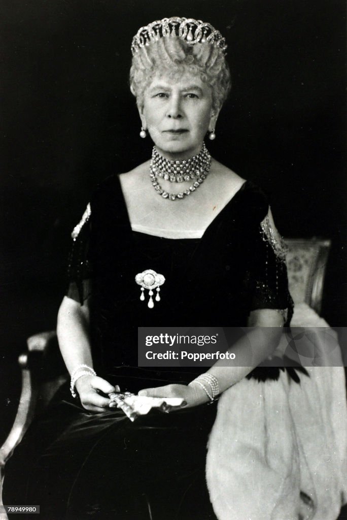 History Personalities. British Royalty. pic: circa 1930's HM.Queen Mary, portrait. Queen Mary (1867-1953) born Mary of Teck, became Queen Consort when her husband King George V ascended the throne in 1910.