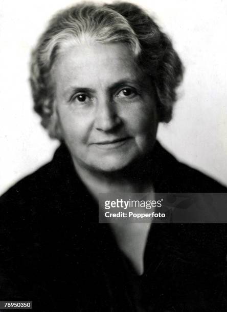 Portrait of Dr, Maria Montessori, Italian Physician and Educationist, , who established schools for children with learning disabilities