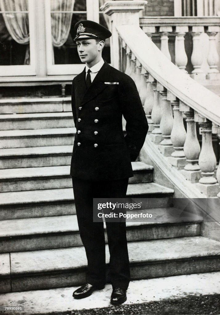 British Royalty. pic: circa 1914. HRH. Prince Albert pictured in naval uniform. Prince Albert , (1895-1952) was Duke of York and became HM.King George VI in 1936, reigning until his death in 1952, after the abdication of his brother King Edward VIII.
