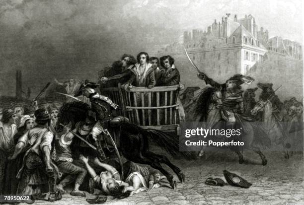 War and Conflict, Illustration,The French Revolution, pic: circa 1792, This illustration is entitled "Last victims of the reign of terror"