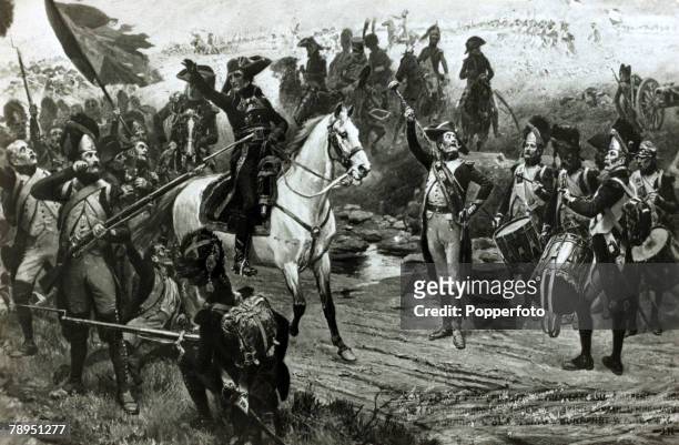 Historical Personalities, France, pic: 1800, Emperor Napoleon I of France pictured at the Battle of Marengo, a victory for the French over the...