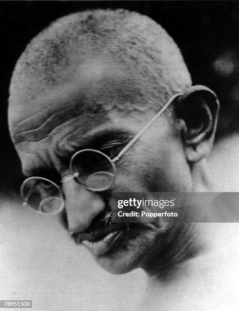 Portrait of Mahatma Gandhi , the Indian political and spiritual leader, guru and social reformer , pictured in Delhi