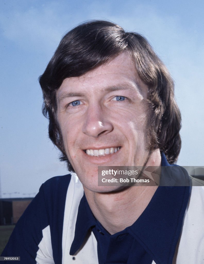 Sport. Football. 26th March 1973. Portrait of John Wile of West Bromwich Albion.