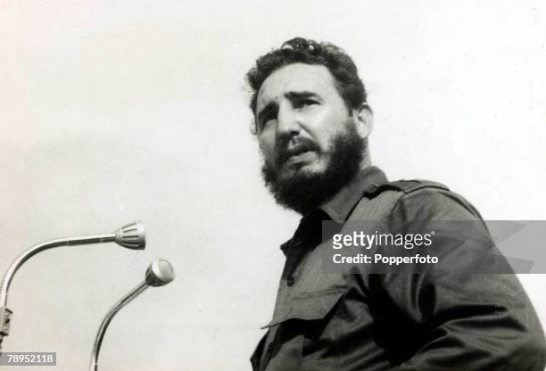 Politics / Revolution, Personalities, pic: circa 1961, Cuban leader Fidel Castro pictured during a rally in Havana, Fidel Castro, born 1926/27, Cuban...