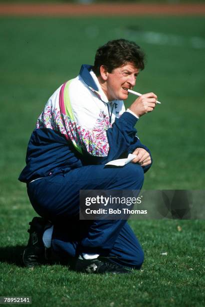 Circa 1993, Roy Hodgson, Switzerland Coach, pictured at a training session