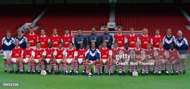 Sport, Football Highbury, London, England, Arsenal team group, Back Row, L-R; Pat Rice, Gary Lewin, Andy Linighan, Steve Morrow, Paul Merson, Martin...