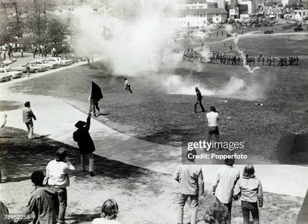 Students Protest, Demonstrations, pic: 1970, Students from Kent State University, Ohio, protesting on the campus against the Vietnam War and National...
