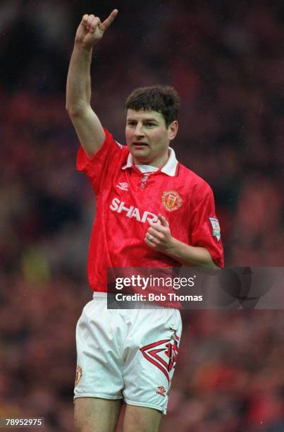 12th March 1994, Denis Irwin, Manchester United defender, who won 56 Republic of Ireland international caps 1991-2000