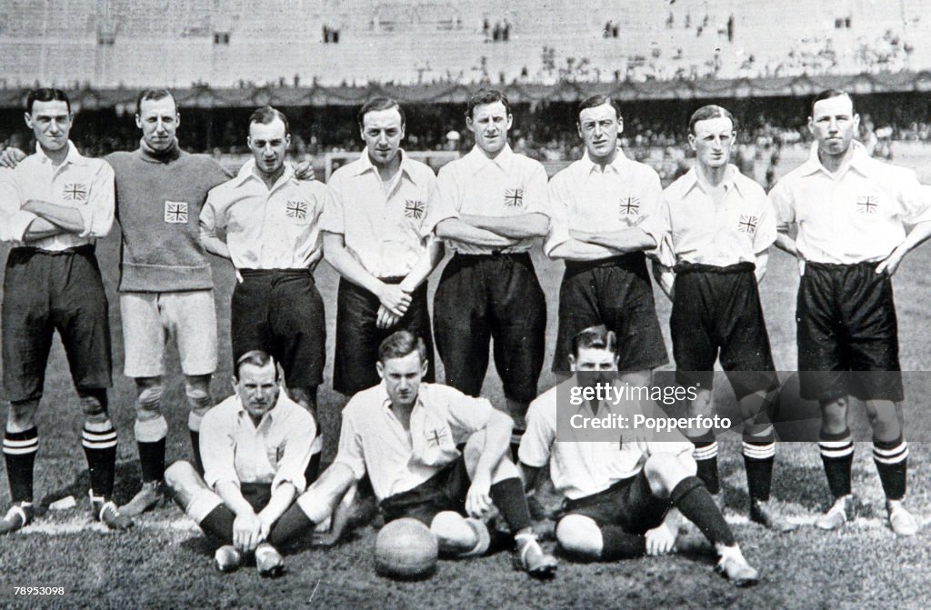 1912 Olympic Games. Stockholm, Sweden. Soccer. The Great Britain team that won the gold medal.
