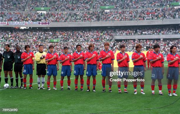 Football, FIFA Confederations Cup, 30th May 2001, Daegu, Korea, Korea Republic 0 v France 5, The Korea Republic team line up together for their...