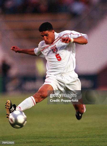 Football, 2002 World Cup Qualifier, African Second Round, Group D, 20th May 2001, Tunis, Tunisia 1 v Cote d'Ivoire 1, Tunisia's Ziad Jaziri controls...