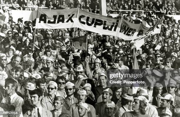 2nd June 1971, European Cup Final at Wembley, Ajax Amsterdam 2, v Panathinaikos 0, On a sunny evening in North London the Ajax supporters vastly...